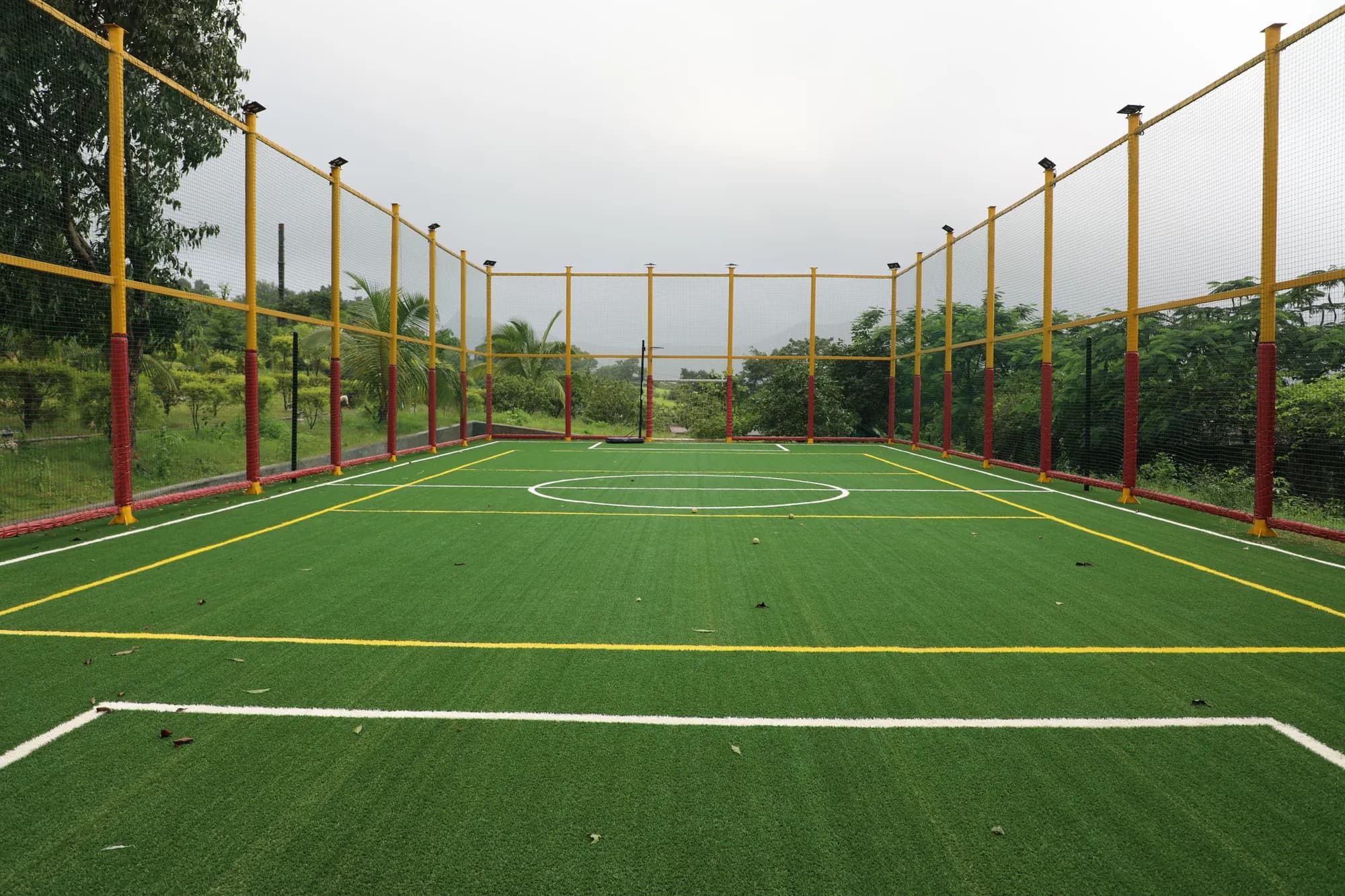 Outdoor futsal court laid with artificial turf