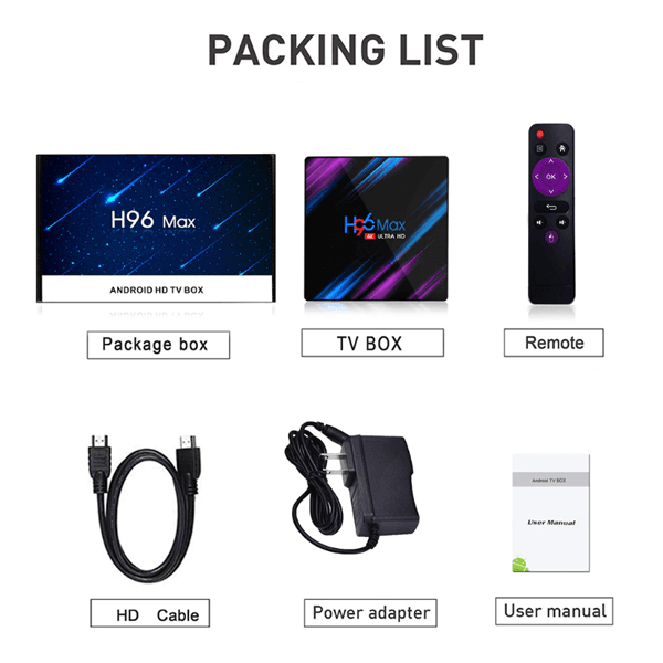H96 Max Smart TV BOX With i8 Mini Wireless Keyboard