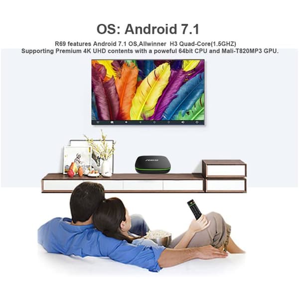 R69 Android 7.1 Smart TV BOX 2GB RAM 16GB ROM Quad Core 1.5GHz