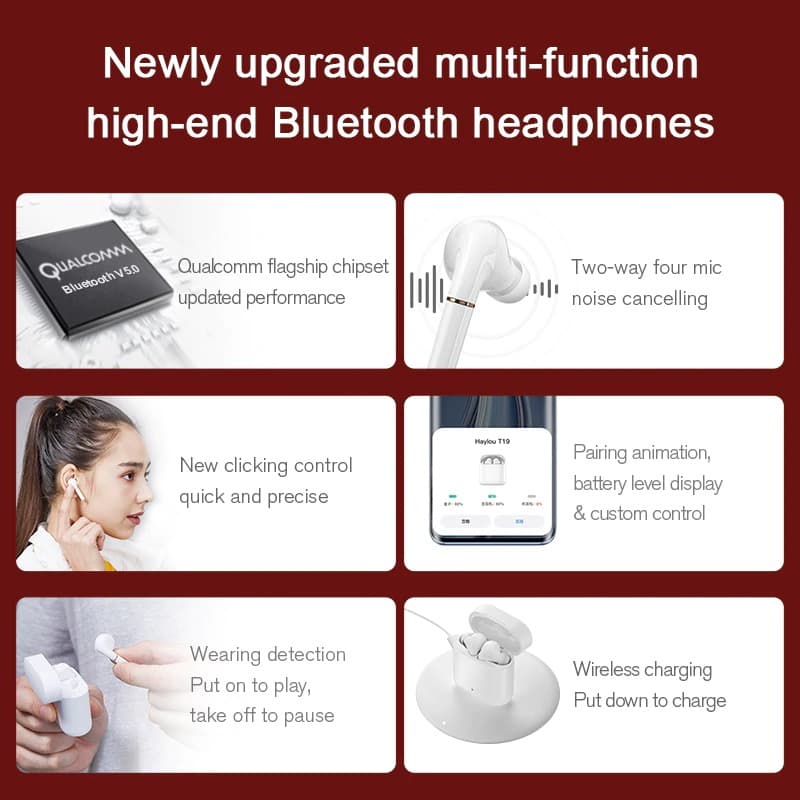 Haylou T19 Wireless Charging TWS+ Bluetooth Headphones