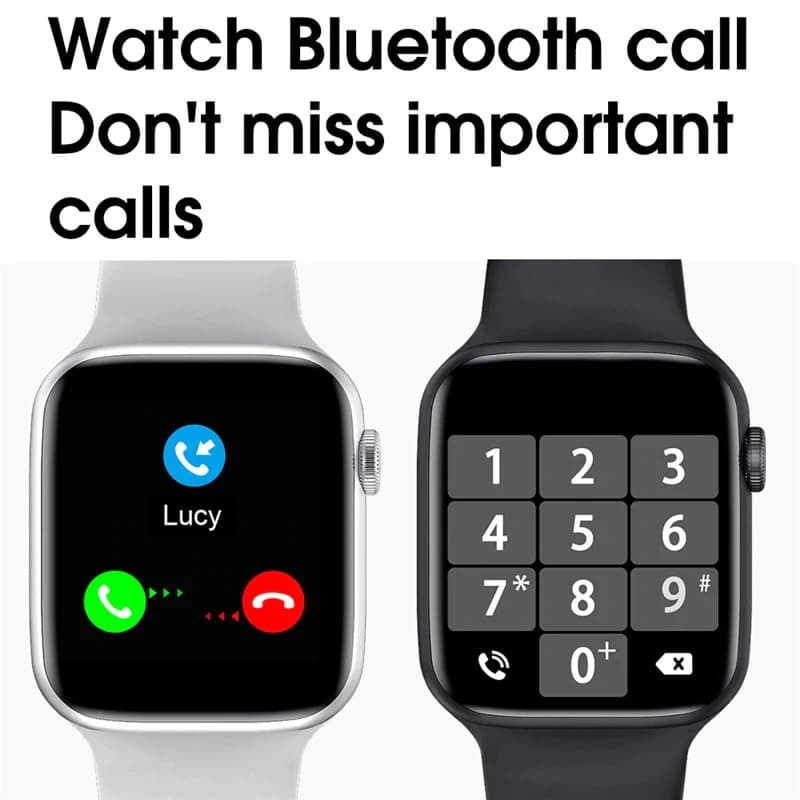 W26 Plus Smart Watch - Watch 6 - (New Version) Full Screen Infinity Retina Display Magic Crown (Black)