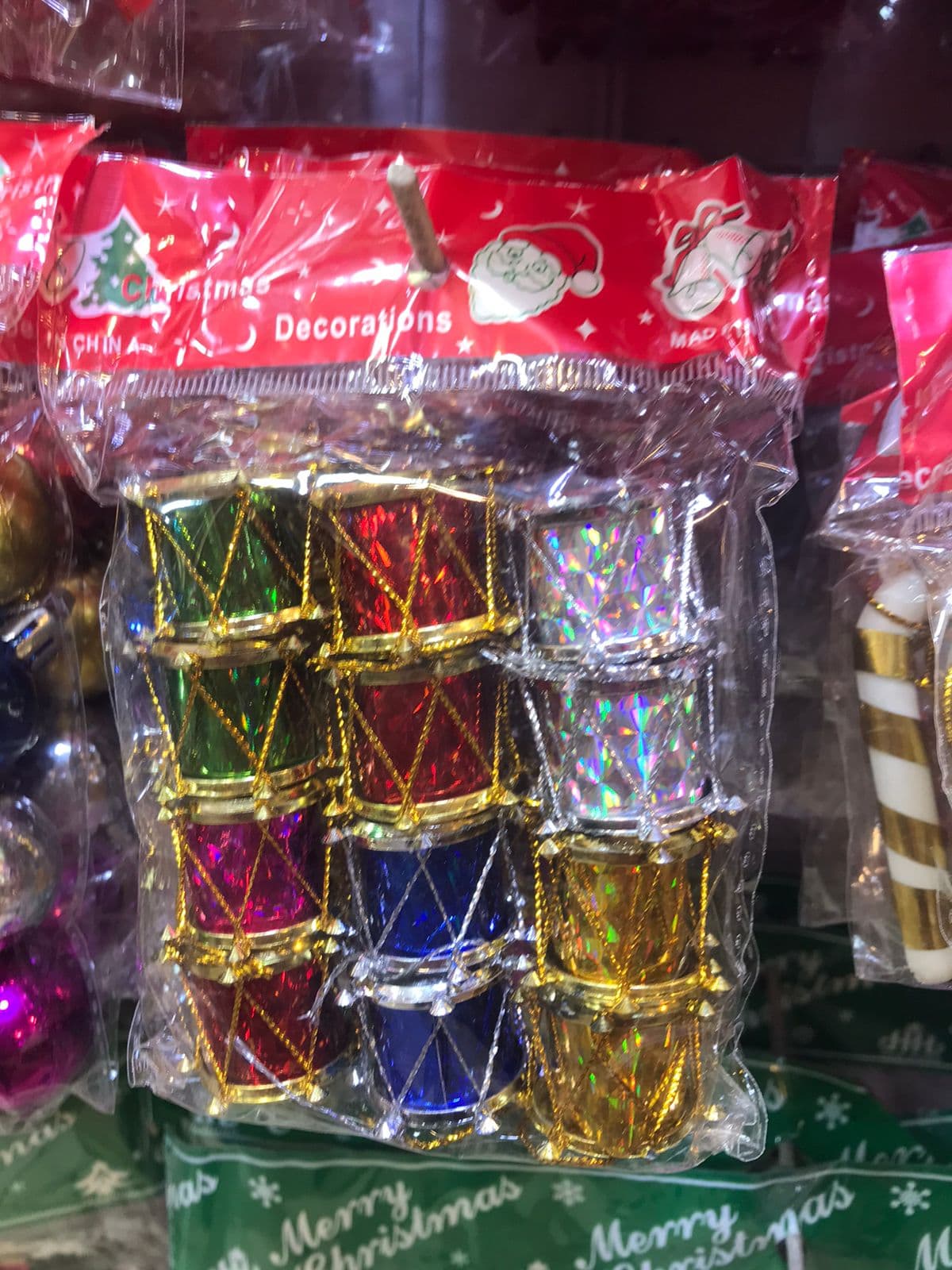 Pack of 12 Drums for Christmas Tree Decoration