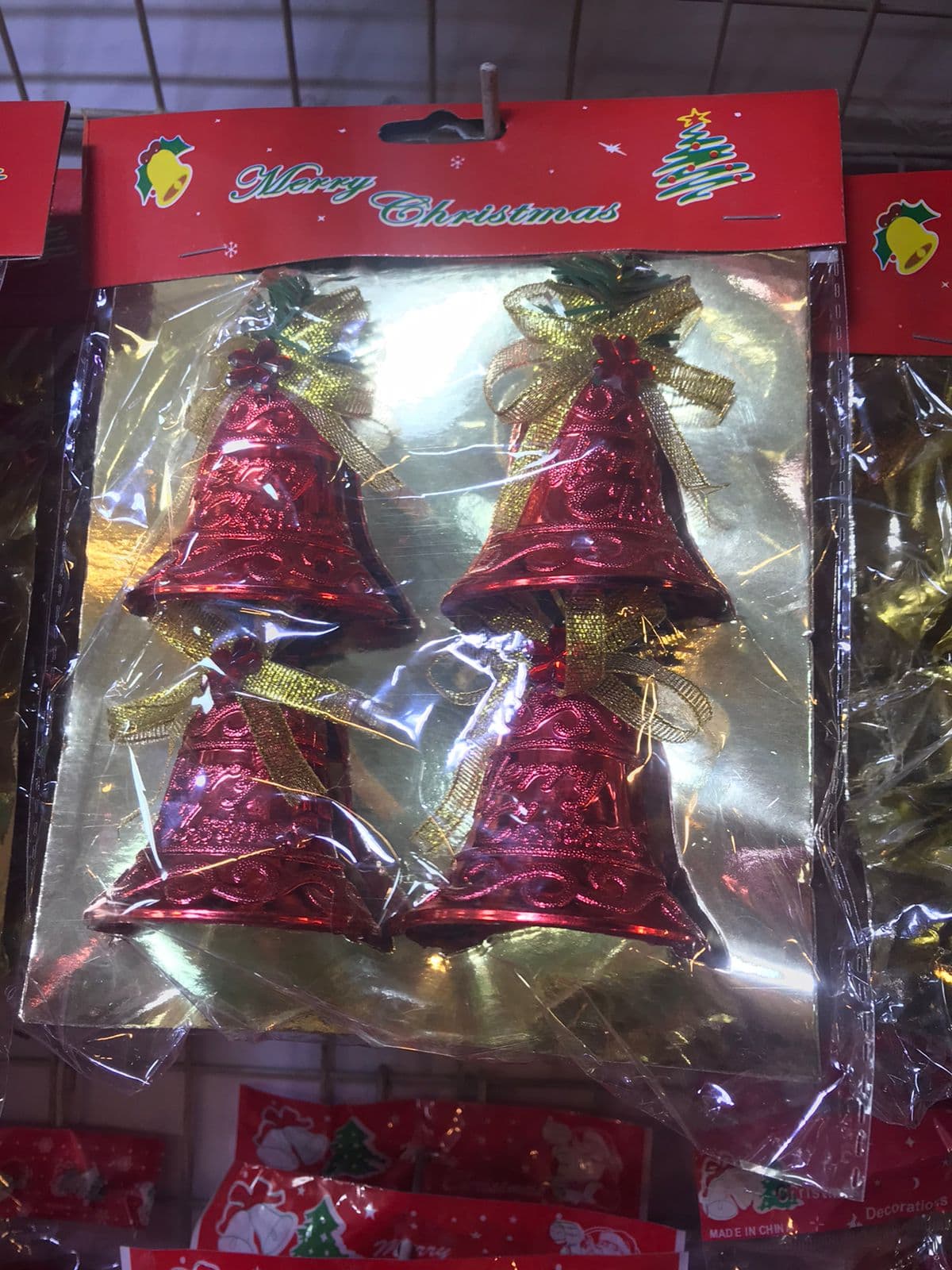 Pack of 4 Bells for christmas decoration