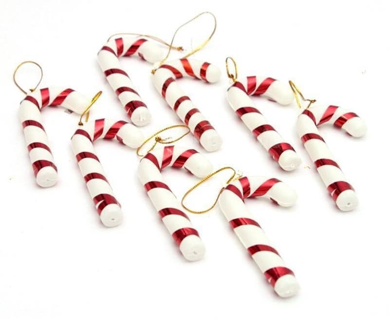 Pack of 6 Candy Cane for Christmas Tree Decoration (Small)