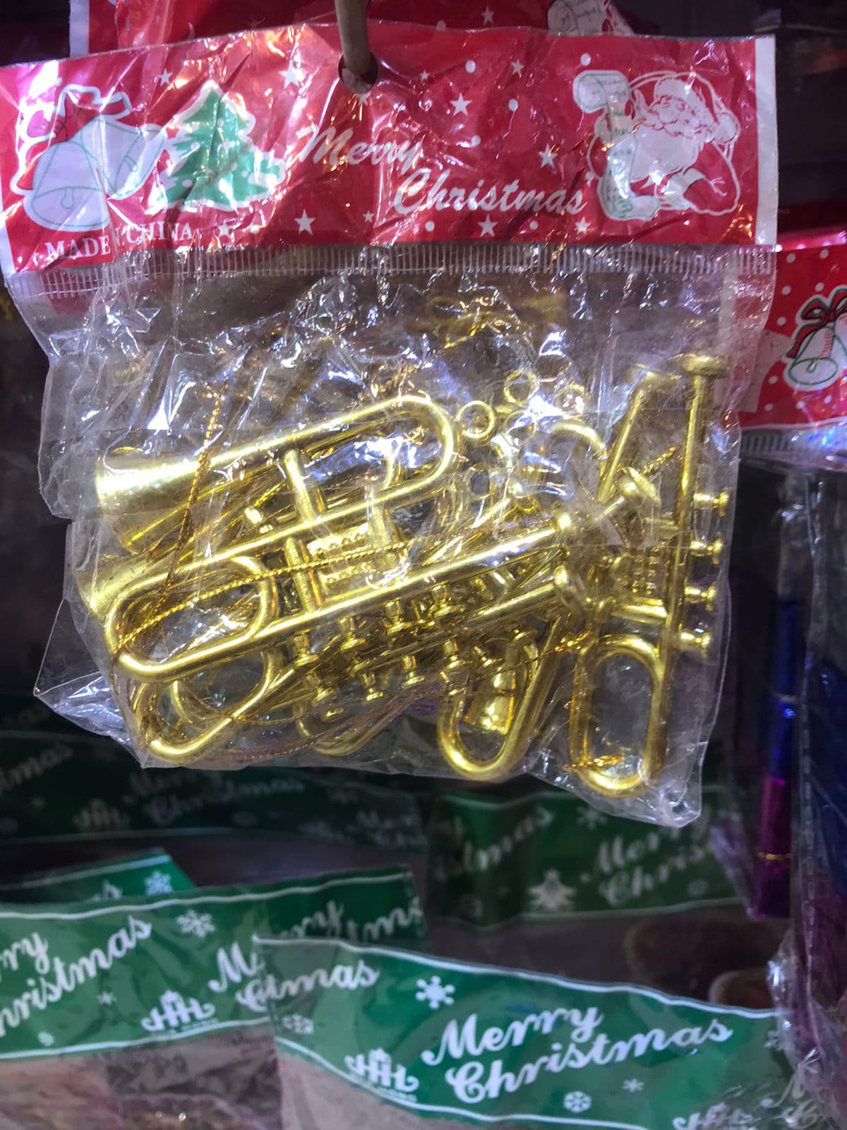 Bells and merry Christmas for christmas tree decorations