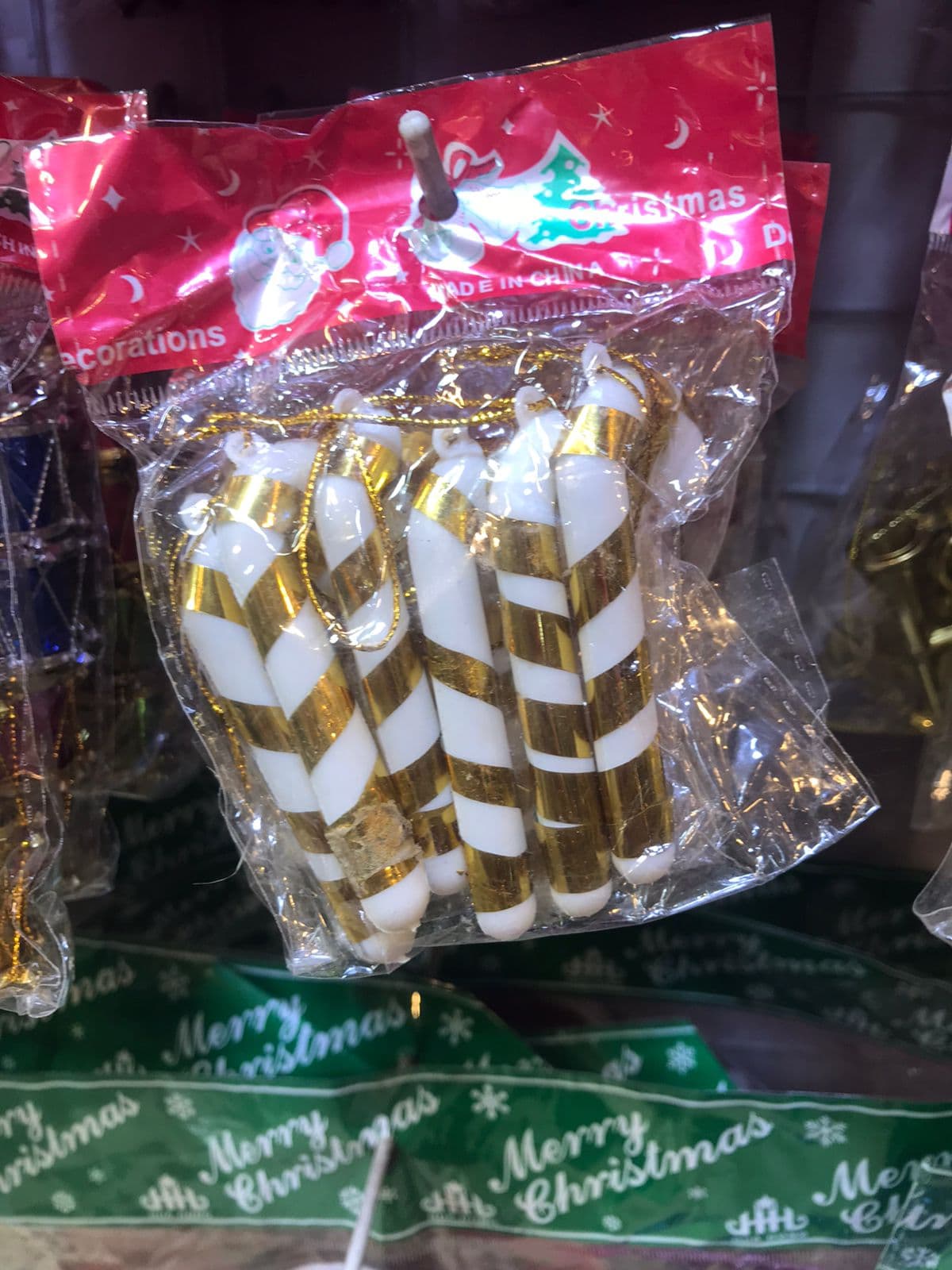 Pack of 6 Candy Cane for Christmas Tree Decoration (Small)