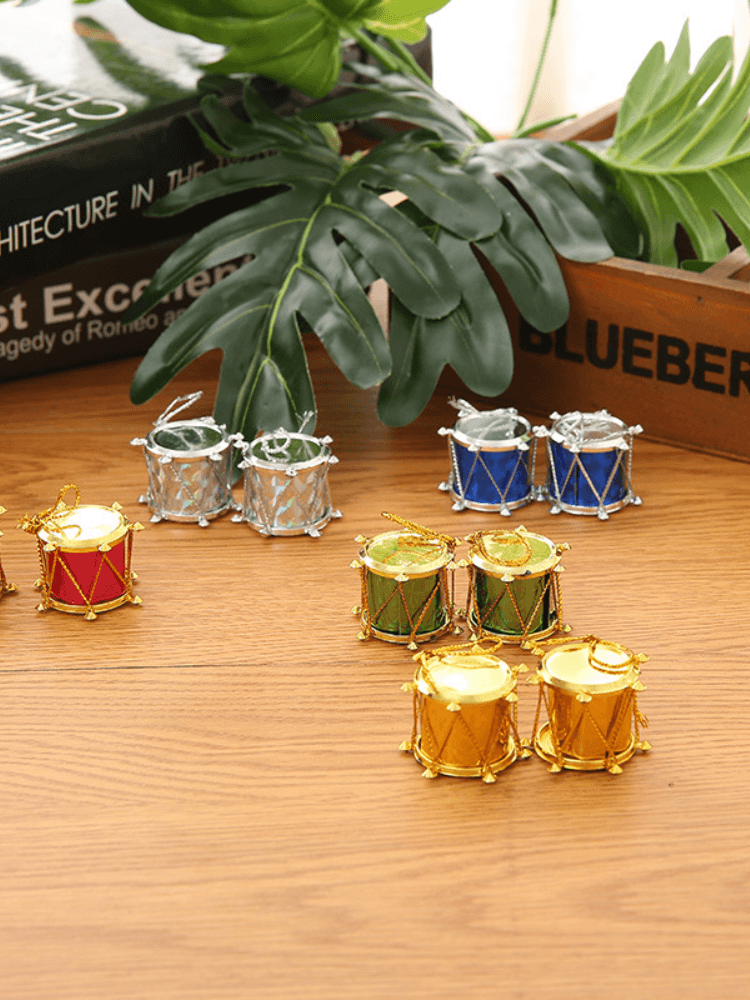 Pack of 12 Drums for Christmas Tree Decoration