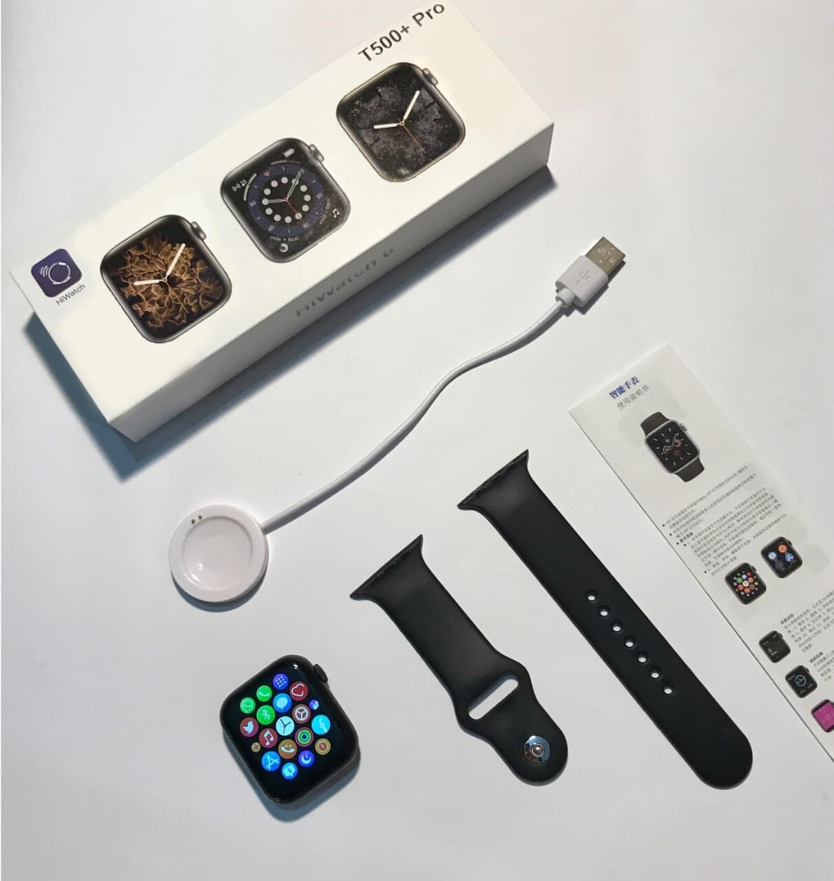 T500 Plus Pro Smart Watch HiWatch Series 6 - Full SCREEN Display With Scroll Button Working (Black)