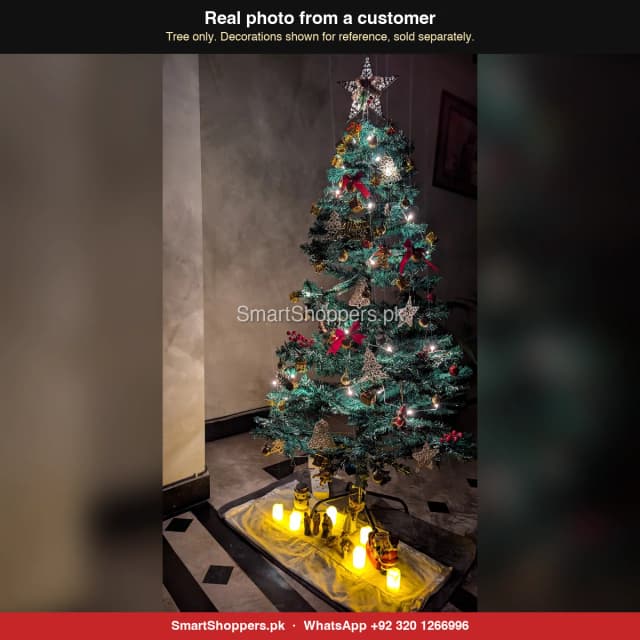 5 ft Christmas tree with warm fairy lights and red bows