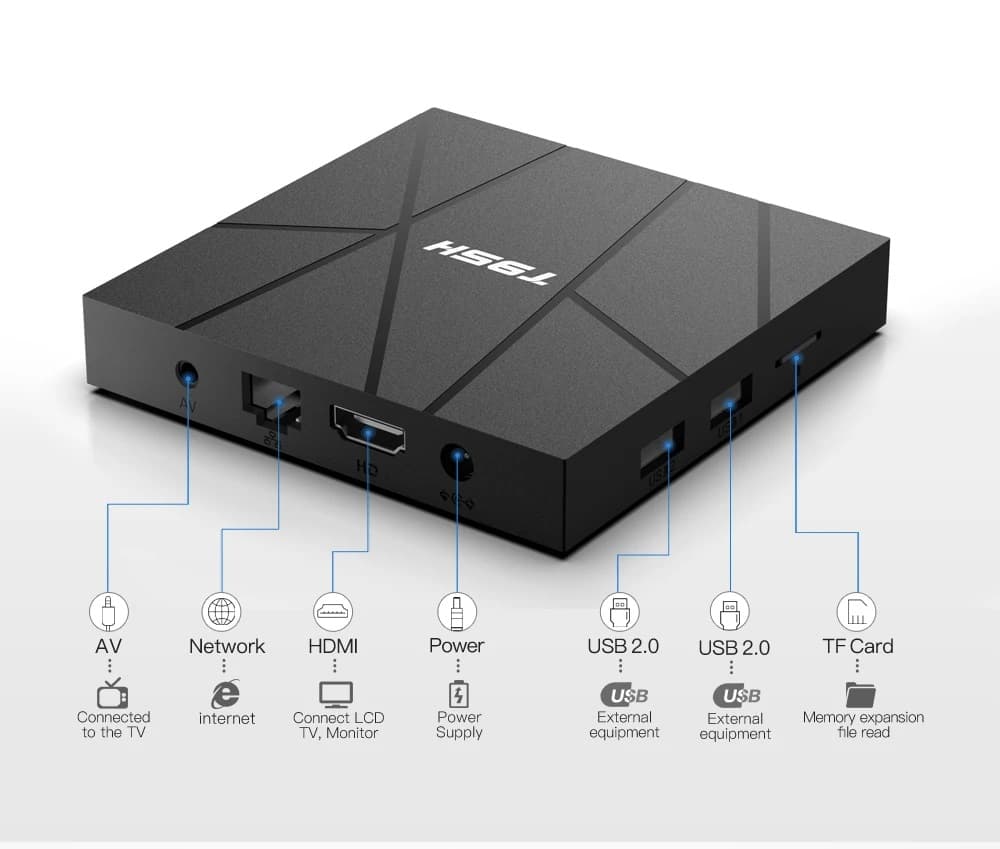 T95H Smart TV BOX - Android 12 - 4GB (DDR3) RAM 64GB ROM