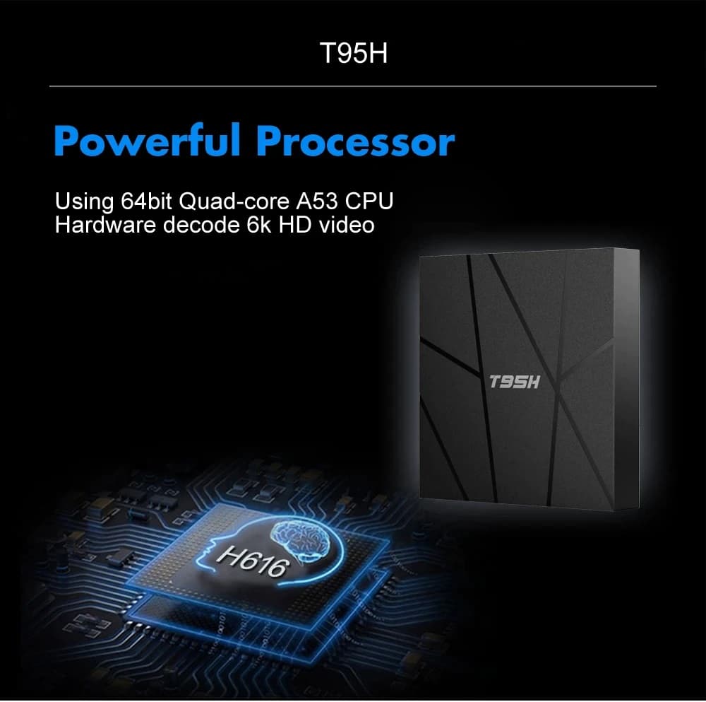 T95H Smart TV BOX - Android 12 - 4GB (DDR3) RAM 64GB ROM