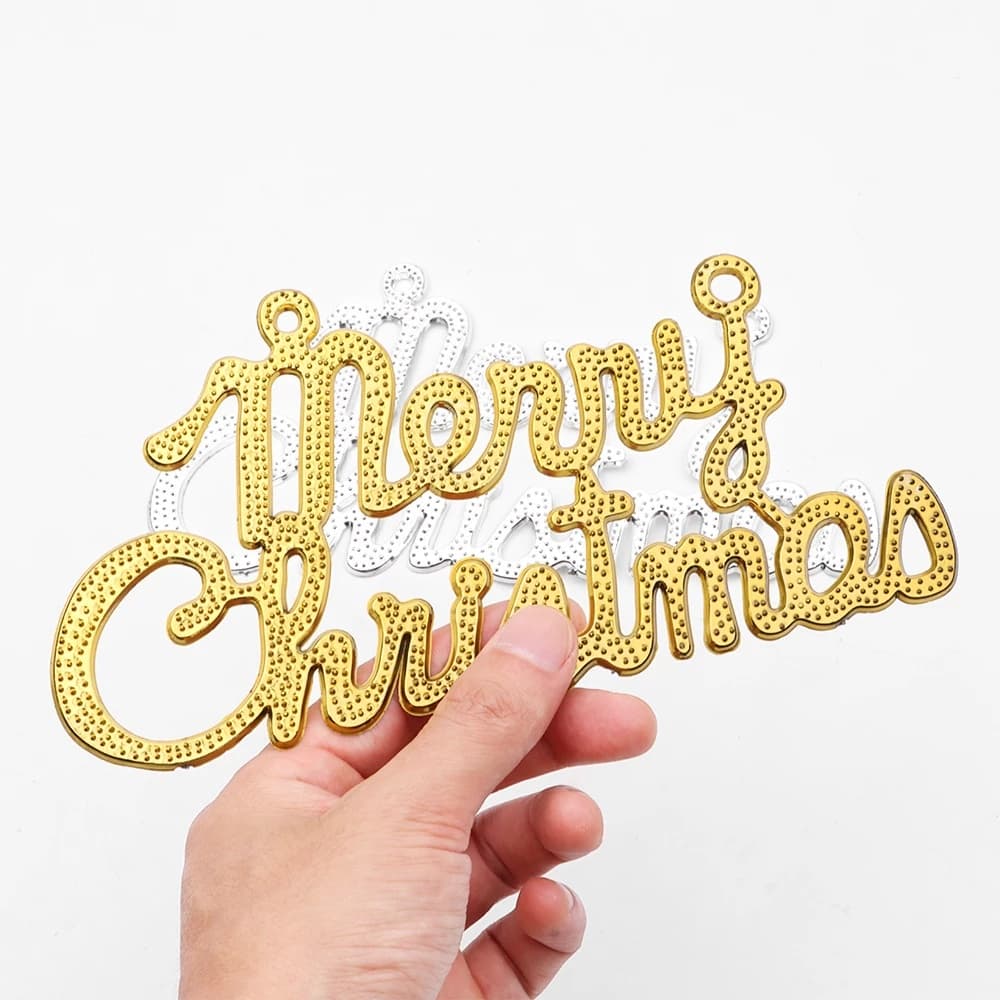 Shiny Merry Christmas Letter Hanging Ornament for Christmas Tree