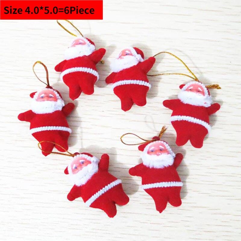 Pack of 6 Santas for Christmas Tree Decoration