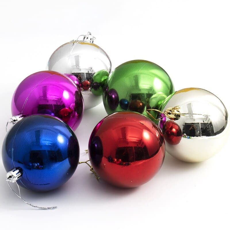 Pack of 6 Colored Balls for Decorations (Big)