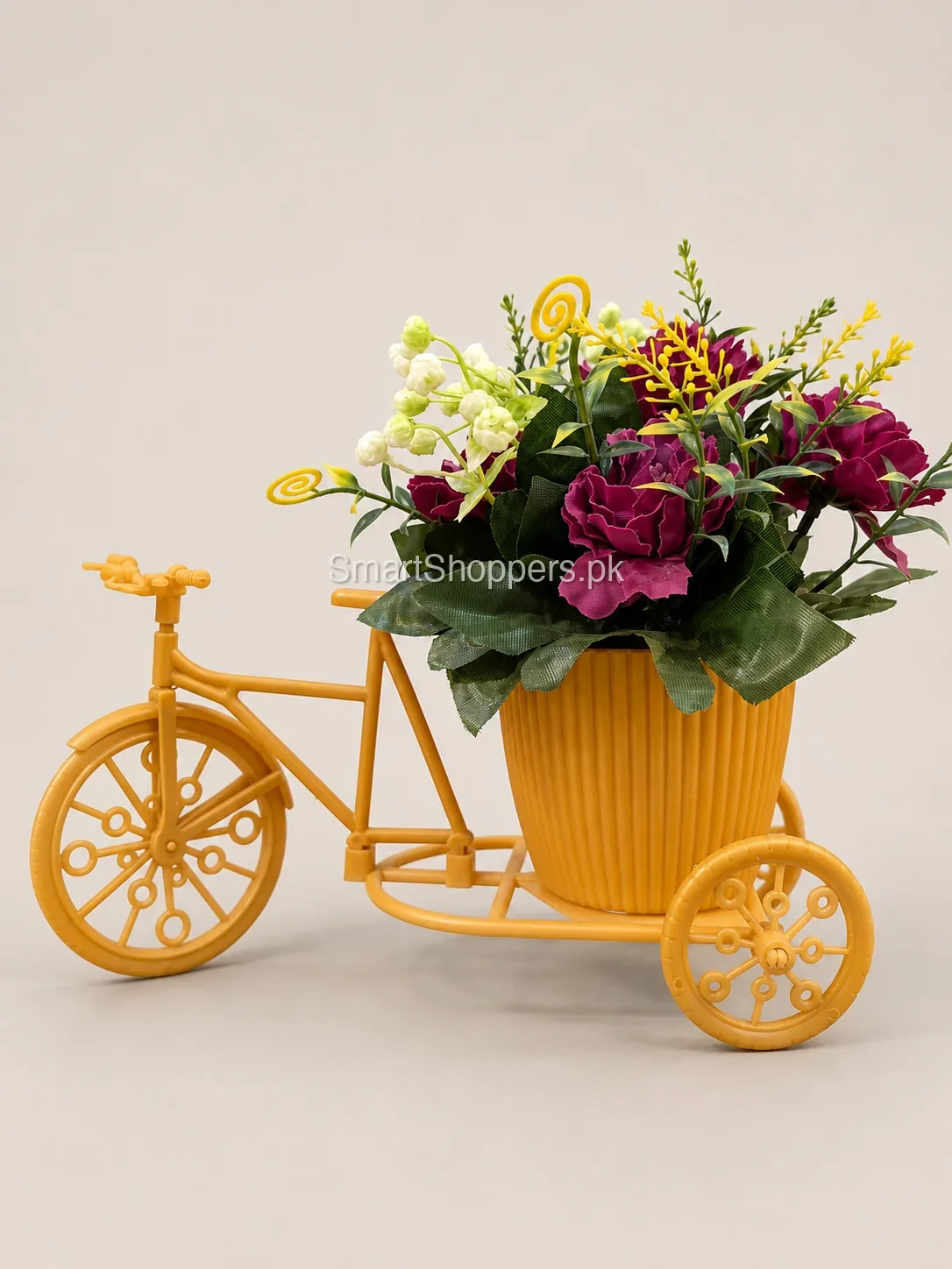 Artificial Purple Flower Bicycle Pot Table Decor 2 Artificial Purple Flower Bicycle Pot Table Decor - Image 2